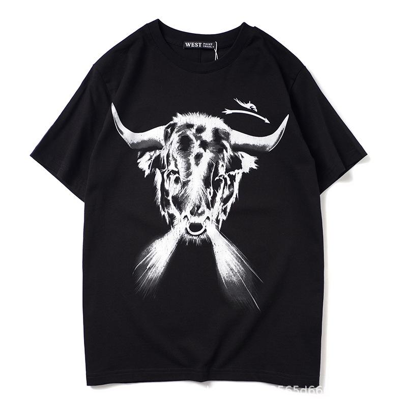 Tシャツ メンズ レディース 男女兼用 半袖 カットソー トップス 丸首 コットン 牛柄 アニマルプリント ストリート カジュアル 春夏