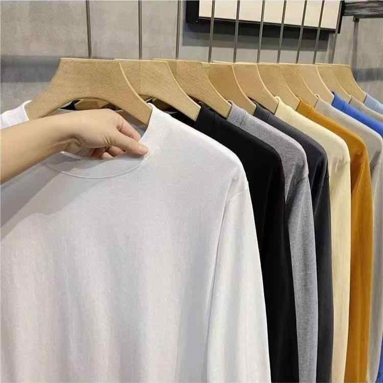Tシャツ メンズ 男性用 長袖 春秋 大きいサイズ 綿 無地 ゆったり 9分袖 トップス カットソー 普段使い