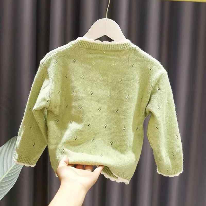 ニットカーディガン 子供服 女の子 秋物 セーター ベビー服 ニット トップス 長袖 丸首 花柄 無地 かわいい ガーリー おしゃれ 通園 通学 70cm 80cm 90cm 100cm 110cm