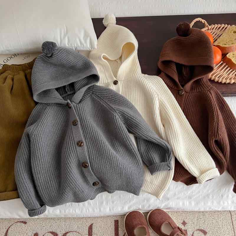 子供服 ニット カーディガン 秋冬 男の子 女の子 ベビー服 連帽 厚手 防寒 普段使い 4,153円