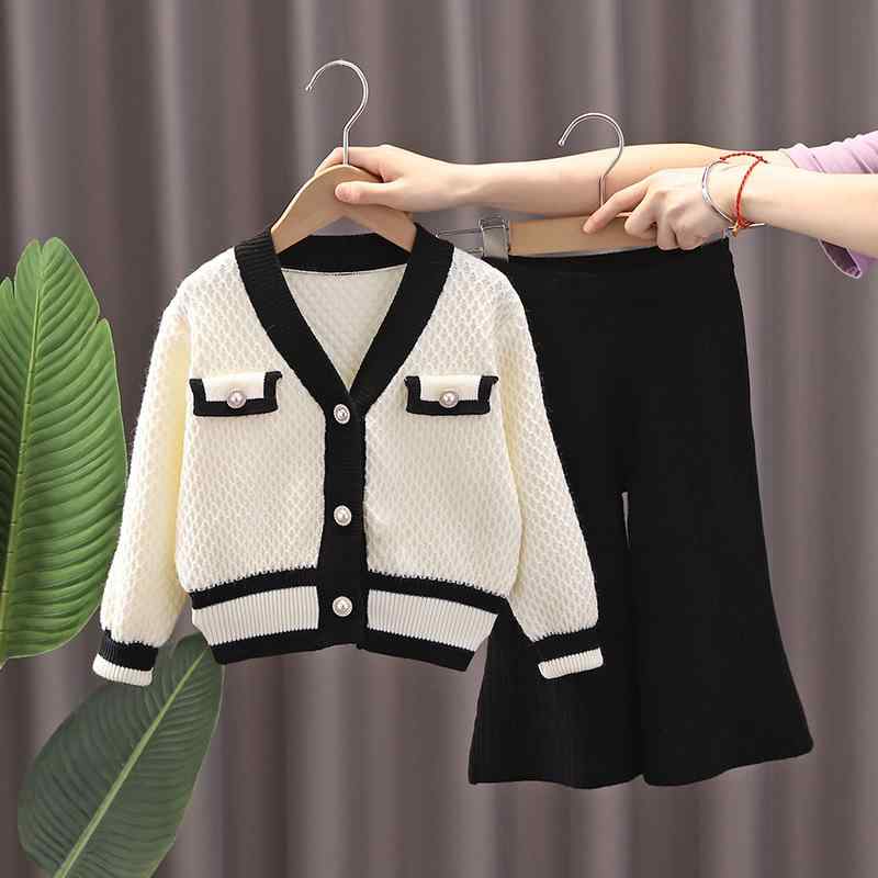 ニット セットアップ キッズ 女の子 秋冬 ベビー ニット カーディガン パンツ 2点セット 子供服 幼児 長袖 トップス ズボン かわいい おしゃれ 普段着 80cm 90cm 100cm 110cm 120cm
