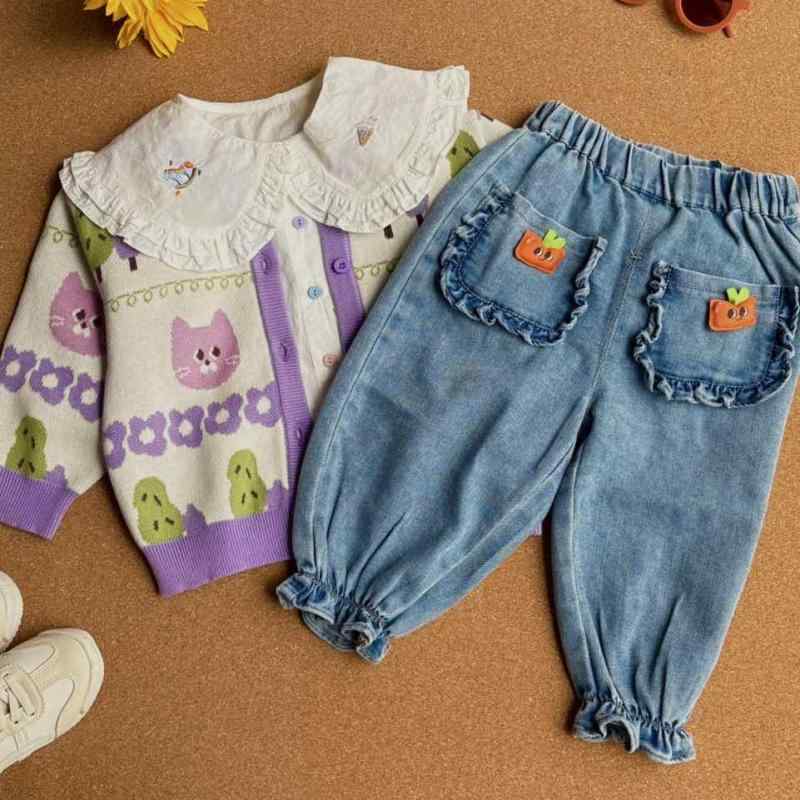 子供服 ニット カーディガン 春物 ベビー服 長袖 コットン 乳幼児 女の子 アウター トップス 春秋 韓国 かわいい おしゃれ 80 90 100 110 120 130cm
