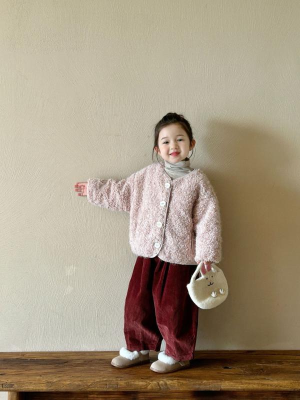 子供服 女の子 ボアジャケット キッズ カーディガン アウター 冬 ベビー 上着 厚手 防寒 かわいい ピンク系 90 100 110 120 130 140