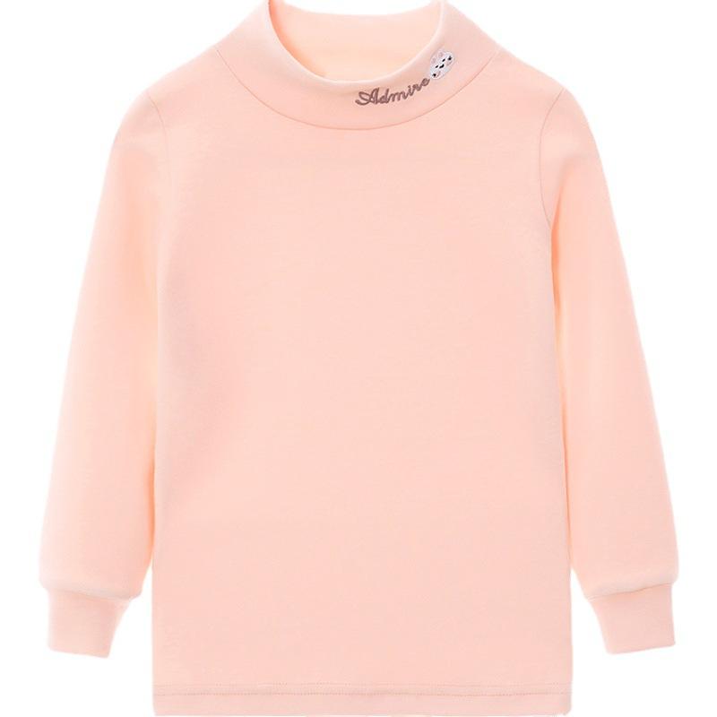 子供服 Tシャツ キッズ 長袖 カットソー 男の子 女の子 綿 あったか インナー トップス 無地 モックネック ベージュ ピンク ホワイト グレー 春秋冬