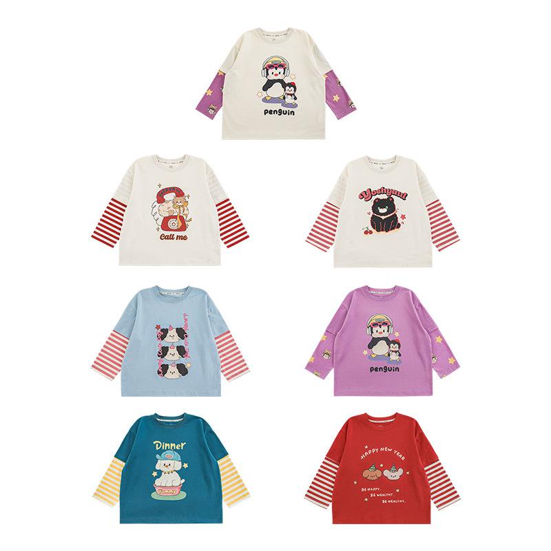 Tシャツ ガールズ キッズ 子供服 長袖 トップス 春秋 かわいい ゆったり カットソー 綿 80 90 100 110 120 130 140