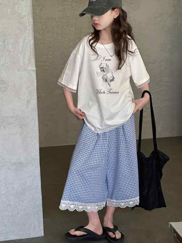 キッズ 女の子 半袖 Tシャツ ショートパンツ 上下セット 子供服 チェック柄 2点セット 夏服 かわいい ガールズ ジュニア 普段着 おしゃれ