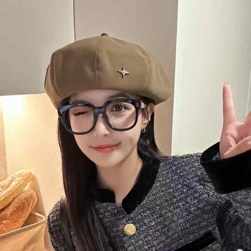 ベレー帽 レディース 秋冬用 保温 防寒 小顔効果 韓国 カフェ色 黒 カーキ サイズ調整可能2