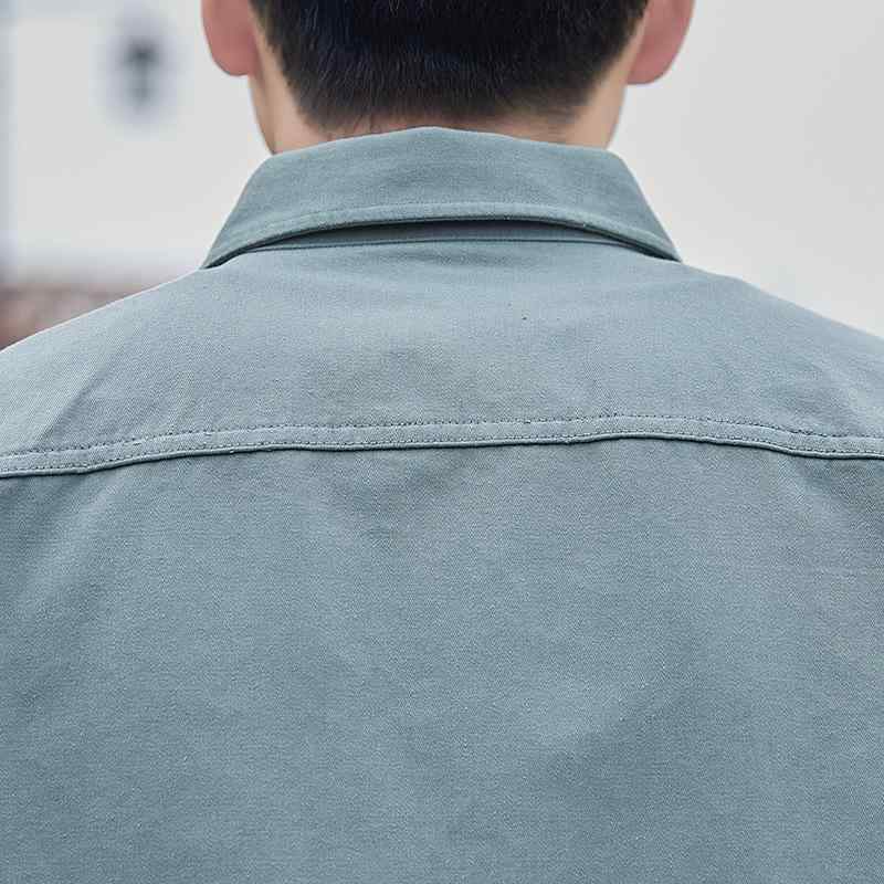 シャツ メンズ 男性用 七分袖 コットン 開襟シャツ 薄手 ワークシャツ カジュアルシャツ 多ポケット 普段使い 春夏 グレー カーキ ネイビー ブラック