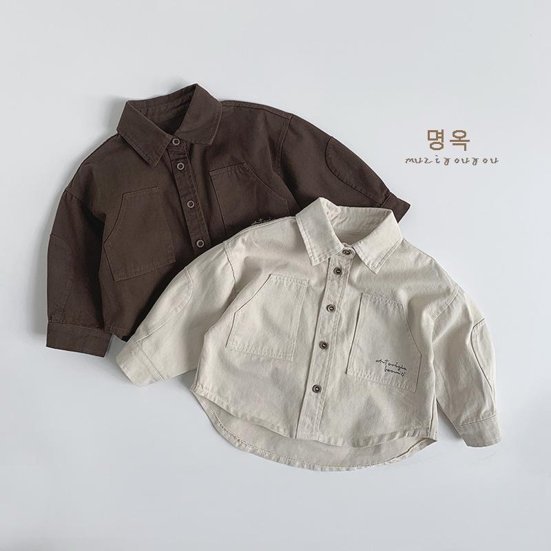 シャツ キッズ 長袖 コットン トップス 春秋 男女兼用 子供服 80 90 100 110 120 130cm