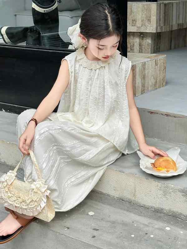 子供用タンクトップ & ハーフパンツ セットアップ 女の子 夏服 レース かわいい 韓国 ゆったり 120cm 130cm 140cm 150cm 160cm 170cm