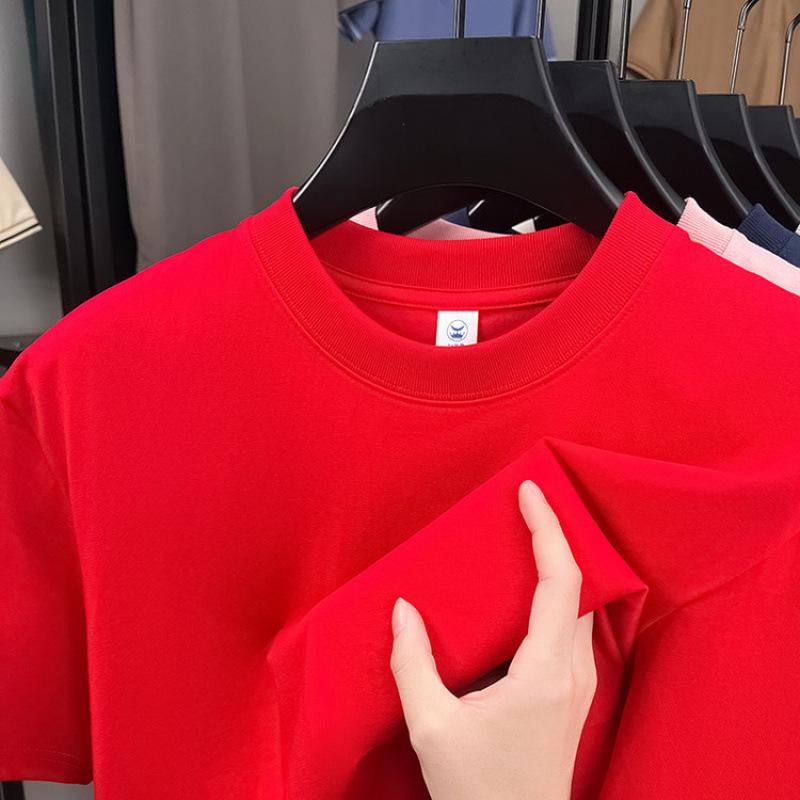 Tシャツ 男性用 半袖 薄手 ラウンドネック 無地 ポリエステル 普段使い ルームウェア レッド ブラック グリーン ブルー グレー カーキ ホワイト ベージュ ネイビー ピンク系 S M L XL 2XL 3XL 4XL
