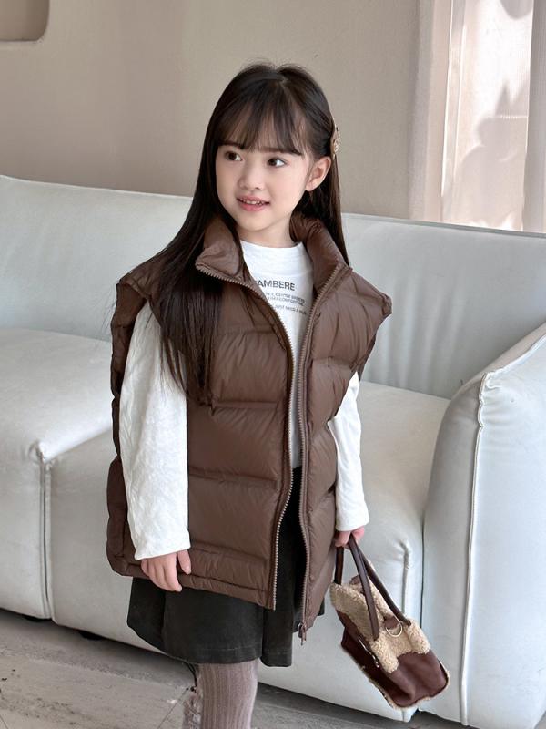 ダウンベスト キッズ 子供服 男の子 女の子 ライトダウン 秋冬 防寒 撥水 中綿 チョッキ アウター 軽量
