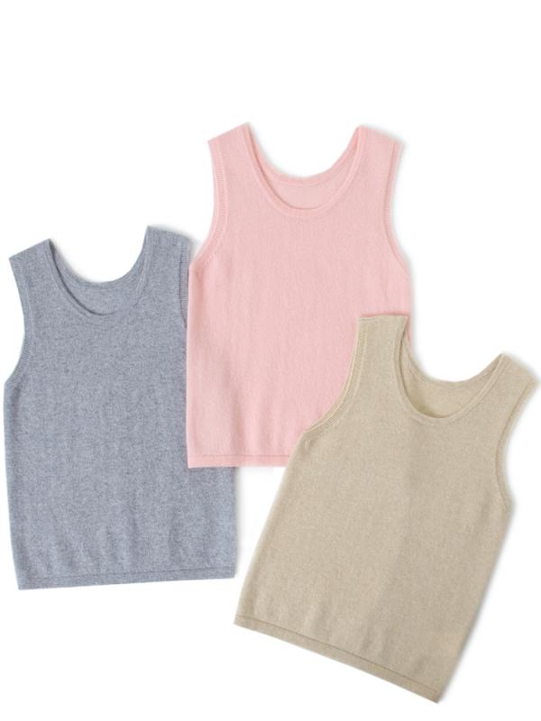 ニットベスト キッズ 男女兼用 ベビー服  セーター トップス インナー 秋冬 子供服 丸首 無地 普段使い かわいい 燕麦色 ピンク グレー 100cm 110cm 120cm 130cm 140cm 150cm