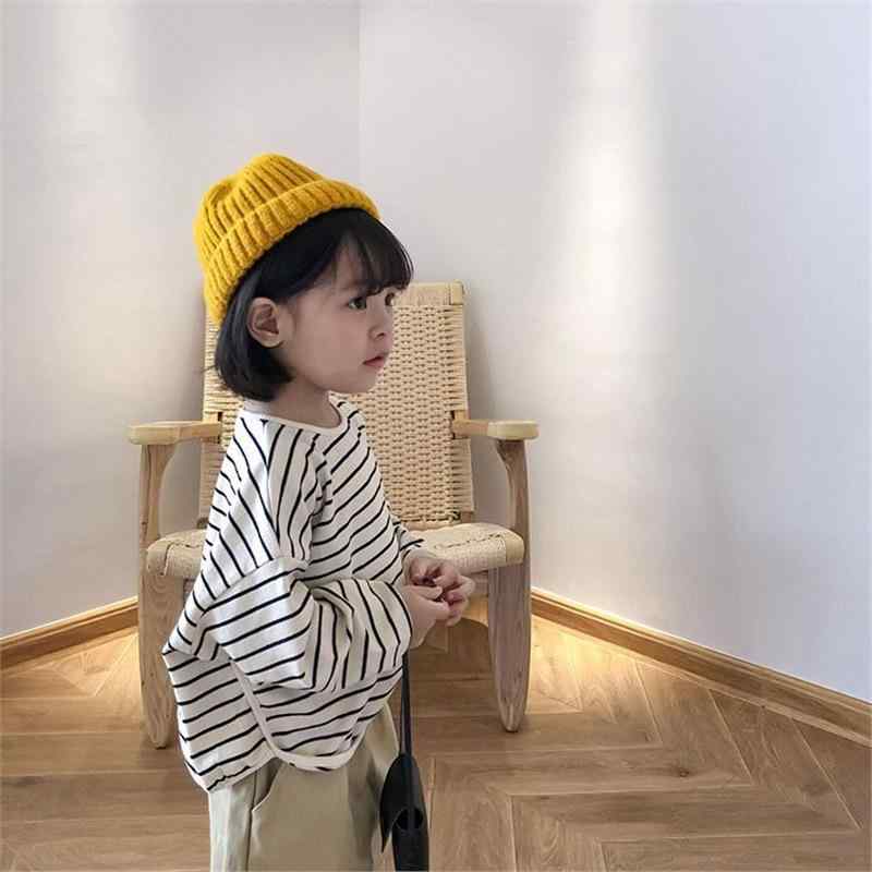 キッズ ストライプ Tシャツ 長袖 春秋 子供 4歳 チュニック カットソー ゆったり かわいい 男児 女の子 ボーイズ ガールズ