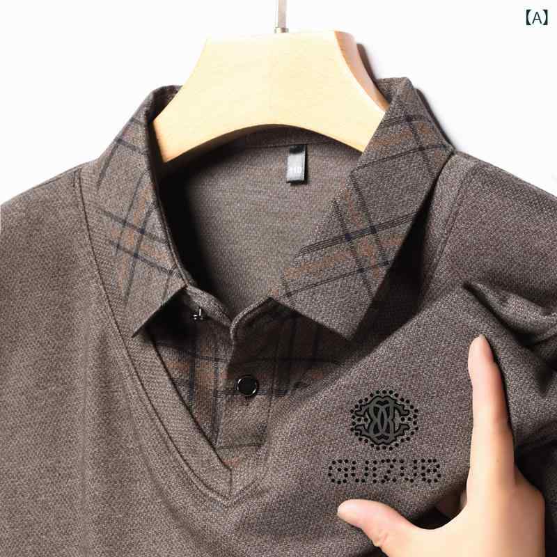 シャツ 男性用 長袖 Tシャツ 春秋 トップス 中高年 父親 ゆったり 快適 インナー チェック柄