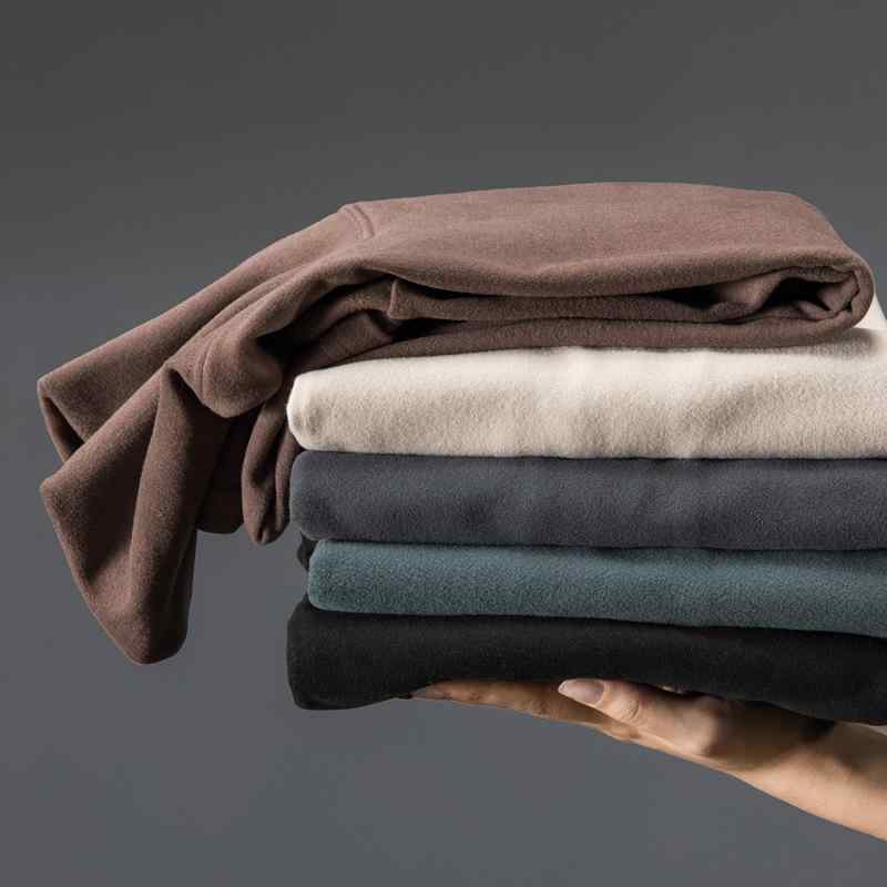 Tシャツ 男性用 裏起毛 あったか インナー 長袖 スリムフィット ポリエステル 高襟 トップス 無地 ブラック ホワイト グレー2