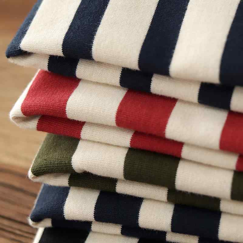 Tシャツ メンズ アメリカン レトロ ストライプ ヘンリーネック 長袖 カットソー コットン ゆったり 春秋 トップス カジュアル インナーシャツ2