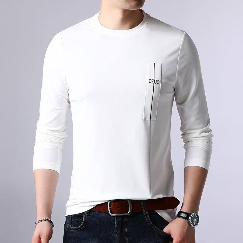 Tシャツ メンズ 男性用 シルク 長袖 カットソー モダール インナー 無地 スリムフィット トップス 春秋 冬 普段使い