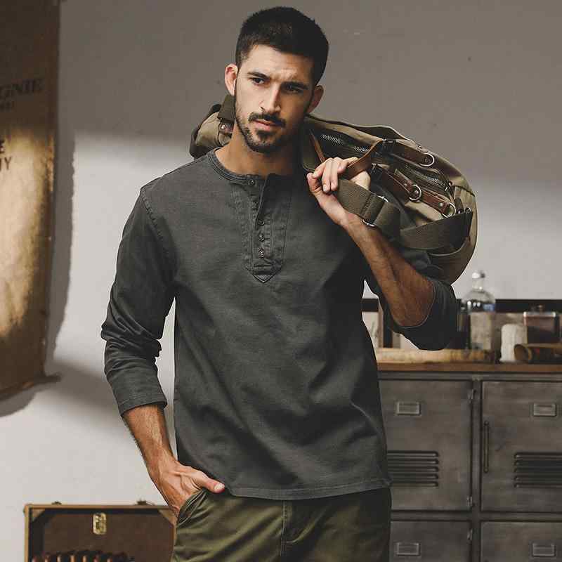 Tシャツ メンズ 男性用 長袖 春秋 トップス カットソー 無地 コットン ゆったりサイズ ドロップショルダー カジュアル 炭グレー モカブラウン