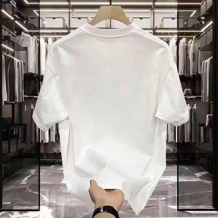 Tシャツ 男性用 大きいサイズ 半袖 コットン プリント クルーネック カットソー ゆったり 通気性