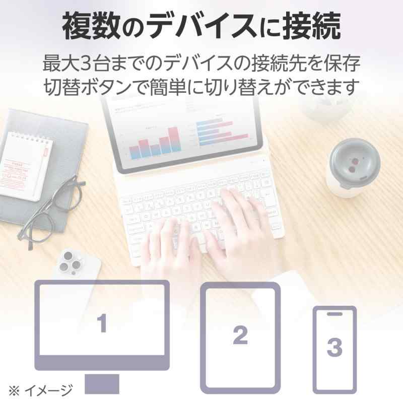 エレコム ワイヤレス キーボード Bluetooth Slint パンタグラフ 3台マルチペアリング OS自動識別 Windows/macOS/ChromeOS/iOS/iPadOS/Android 対応ブラック TK-TMシリーズ