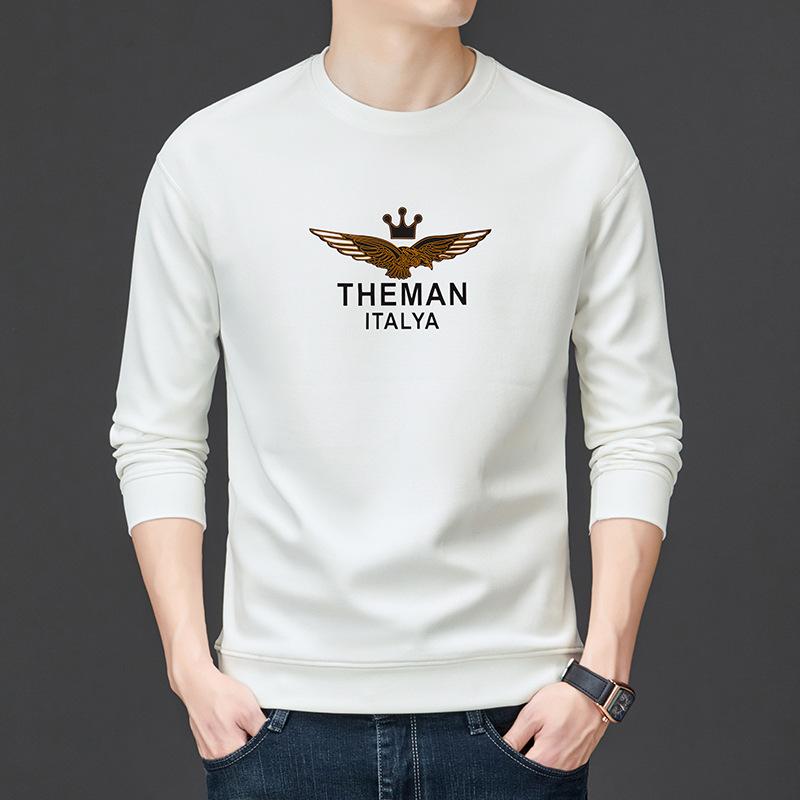 メンズ トレーナー カットソー 長袖 Tシャツ 薄手 カジュアル スタイル トップス 春秋 合体型 ポリエステル 無地 白 黒 赤