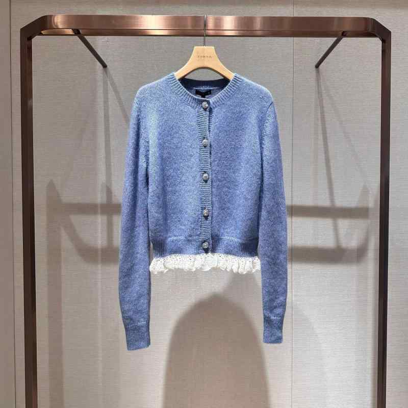 編み物ジレー レディース 長袖 丸首 シングル前胸部 ゆったり マヘア 編み物 トップス 青み 薄墨色 無地 スピード競技 日韓表現スタイル 心地好い