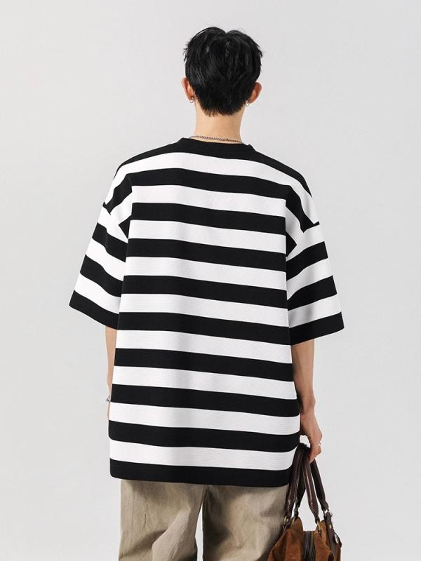 Tシャツ 男性用 ボーダー柄 配色 NASAロゴ 半袖トップス 接触冷感 部屋着 普段使い