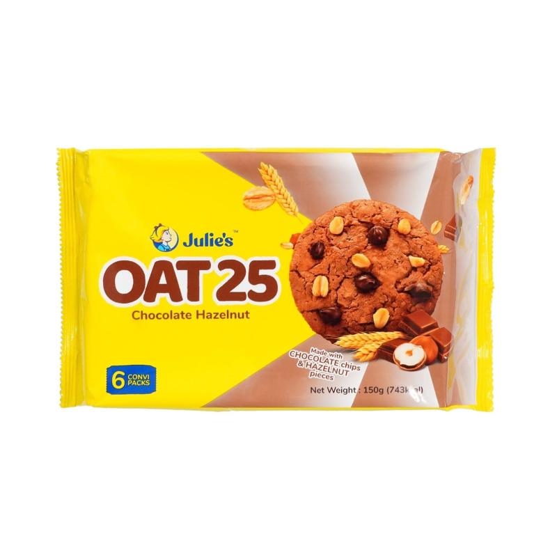 ジュリーズ オーツ25 チョコ ビスケット 150g×24個 [ オーツ麦使用 個包装 朝食 おやつ ]