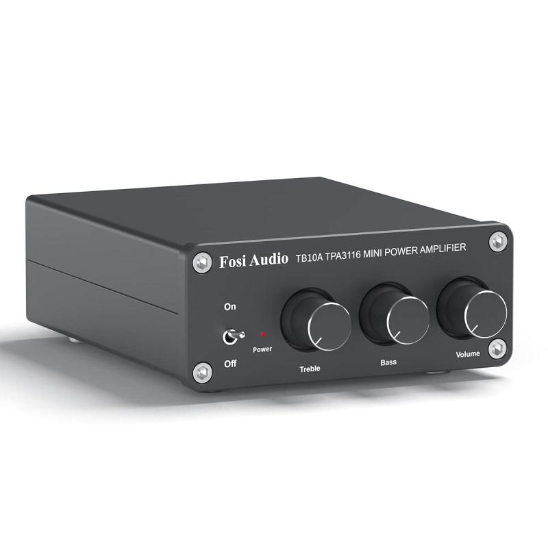 Fosi Audio 結核症10A 2 通信路アンプリファイアー 100W x 2 力強さアンプリファイアー ステレオ オーディオアンプリファイアー 受信システム TPA3116 ミニ Hi-Fi 社会階級D 内蔵アンプリファイアー 2.0CH 養護ホーム金棒引き用 低音部と高調子の抑えつける付き添い人 (電