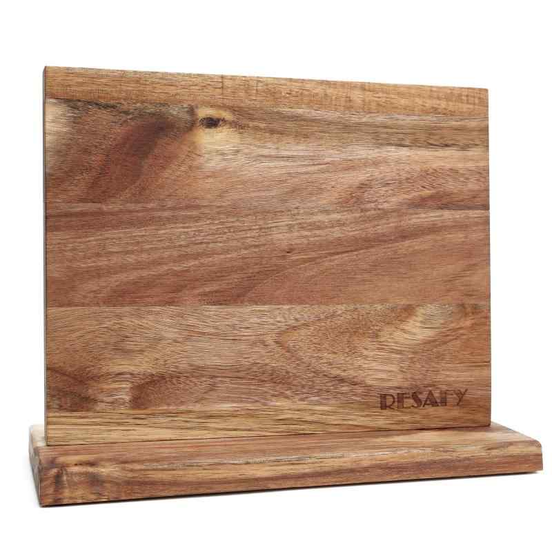 Resafy Large Magnetic Knife Holder,Acacia Wooden Magnetic Knife Block,Rack Magnetic Universal Stands with Strong Enhanced Magne|ブリルビ
