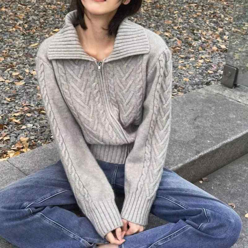 ニット カーディガン レディース 秋冬 灰色 ケーブル編み 接触冷感 伸縮性 厚手 ゆったり 普段使い 長袖 アウター トップス 羽織り