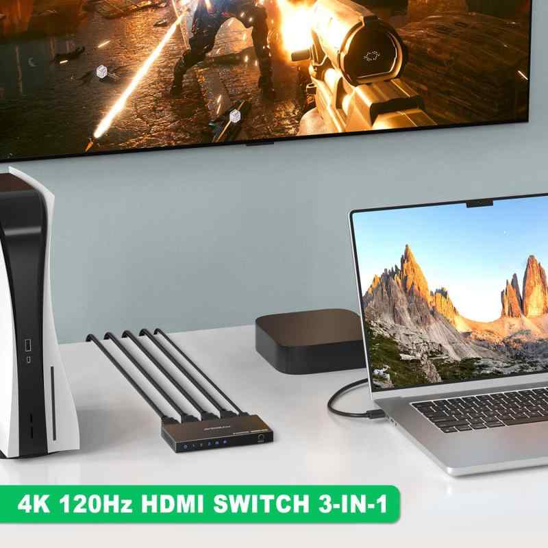 HDMIスイッチ AVIDGRAM HDMIスイッチャー 最大8k 60Hz 4k 120Hz Xbox Series X、PS4 Pro、PS5、UHD TV、モニター、プロジェクターに対応|ブリルビ