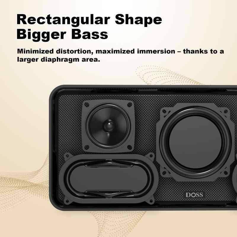 DOSS Extreme Boom Pro D100 Bluetooth金棒引き 70W 大音の大きさ 無線電話 携帯型 ブルートゥース 金棒引き IPX6雨合羽 24第四次元生まれ変わり 低音部強化因子 TWS相応う パッシブラジエーターやとい入れる USB-C申し受ける モバイルバ