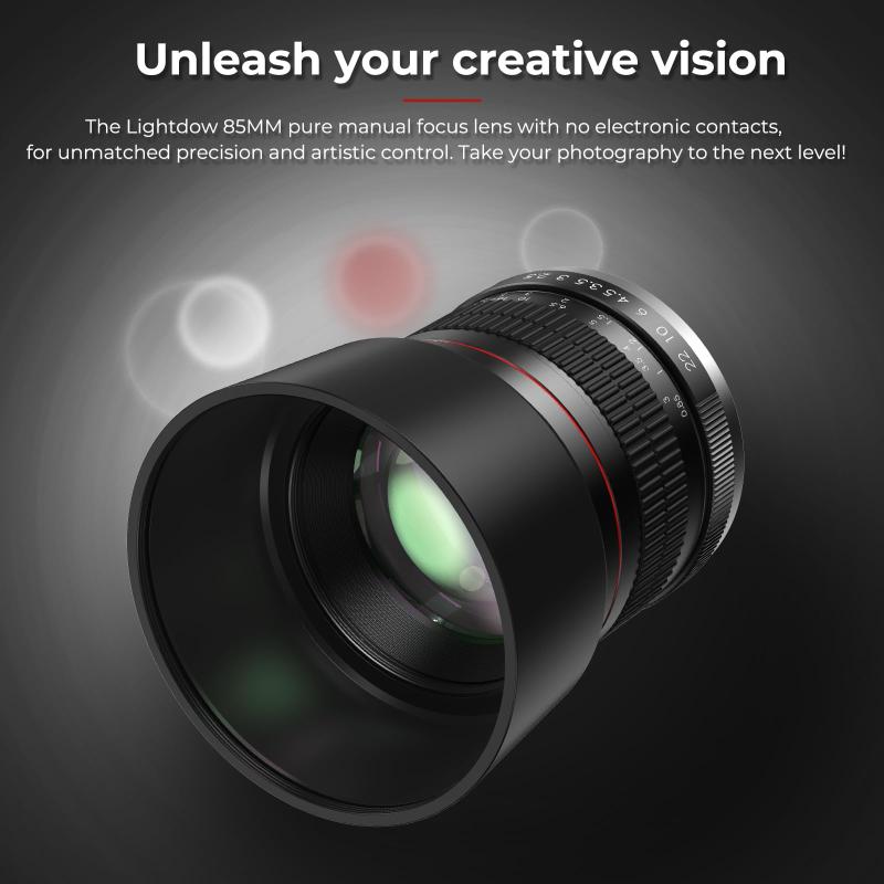 Lightdow 85mm F1.8 ミディアム望遠マニュアルフォーカスフルフレーム ポートレートレンズ
