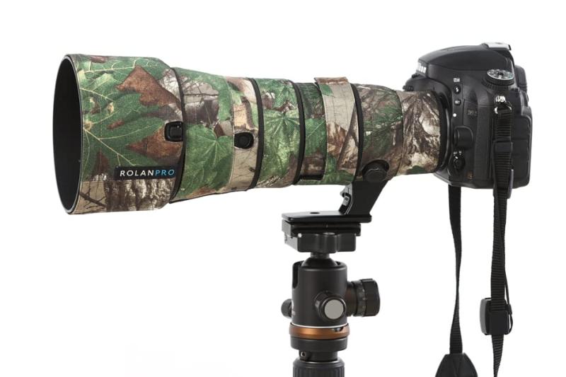 ROLANPRO レンズコート Nikon AF-S 500mm F5.6E PF ED VR 対応 望遠レンズ用 迷彩カバー 防水 野鳥撮影 自然撮影 - 標準迷彩|ブリルビ