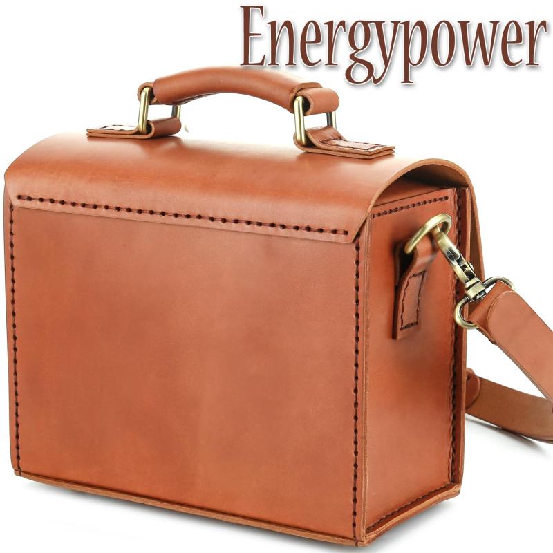 EnergyPower 天然牛革 カメラバッグ SONY ソニー α7シリーズ用 ベジタブルタンニンなめしフルグレインレザー 極厚ハード仕様 2WAYショルダーバッグ ハンドクラフト 本革 α7RV α7RIV α7IV α7CR α7SIII ｜ブリルビ