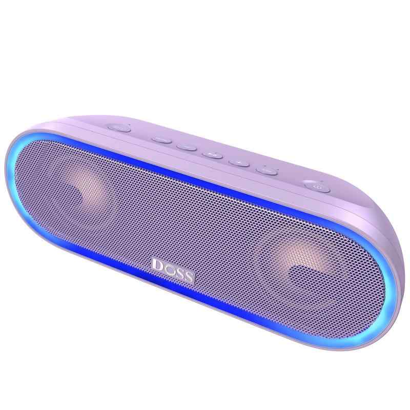 DOSS SoundBox Pro+ P300 Bluetooth スピーカー 40W 重低音 IPX6防水 ワイヤレス ポータブル 小型 スピーカー イルミネーション機能搭載 20時間連続再生 2台ペアリング Aux/TFカード対応 スマホ お風呂 車