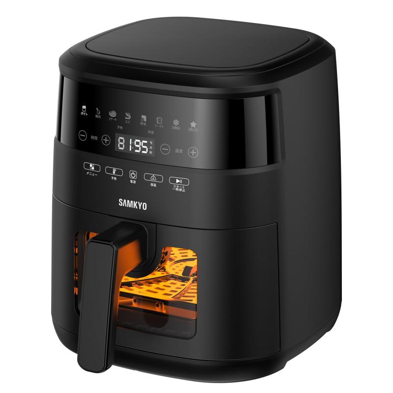 ノンフライヤー 4.2L 可視窓 大容量 1-4人用 エアフライヤー タッチパネル 日本語レシピ付き ノンフライヤー機 フライヤー 揚げ物 惣菜|ブリルビ