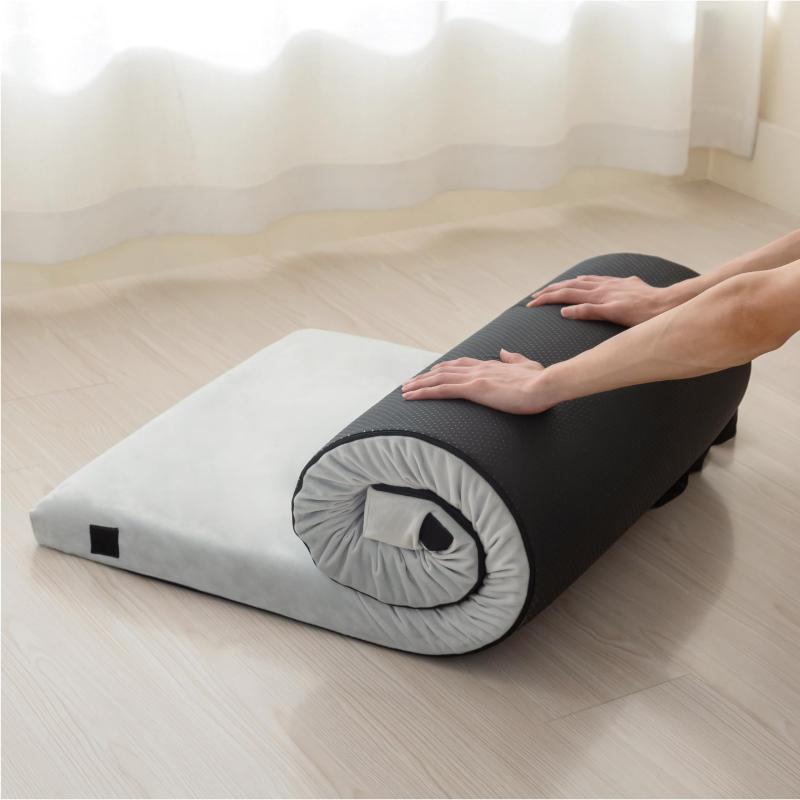 SynthoSpace 車中泊 マット 防水加工 防菌防臭 5年 滑り止め 体圧分散 厚み5cm 折り畳み バックル 丸めて収納 コット テント キャンプ ソロキャン 防災用 180*68*5CM カバー洗える 28D コット
