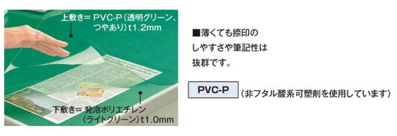 コクヨ デスクマット 軟質(塩化ビニル) エコノミータイプ 下敷き付 グリーン