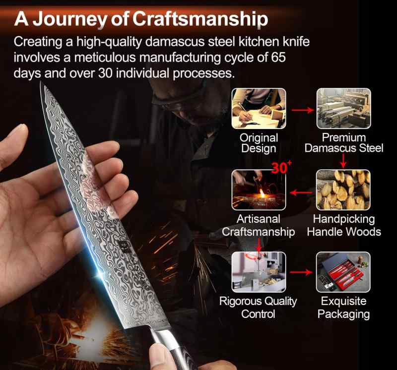 XINZUO 牛刀ごはん炊き 三徳ごはん炊き 67層シリアの首都鋼 Santoku 多役立つこと料理人九寸五分 - 膳立て用 蔬菜九寸五分 - 人身科学技術的なPakka木手持ち部分 - 差し上げ物ボックス席付き添い人