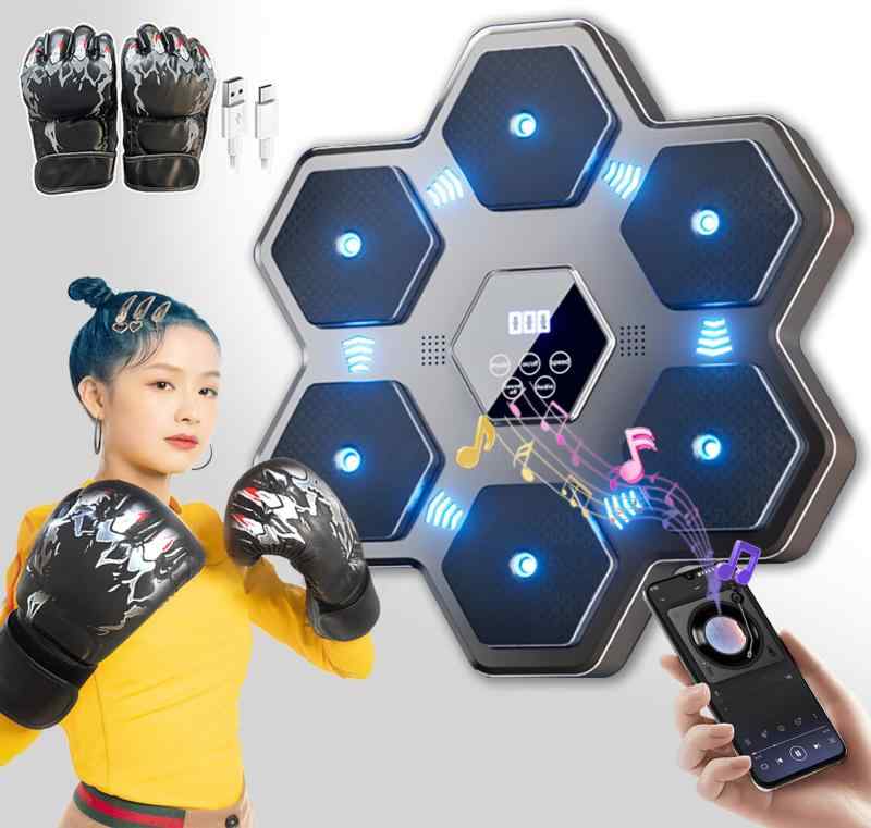【2025新登場】音楽ボクシングマシン music boxing machine ミュージックボクシングマシン 室内用電子ターゲット 壁パンチングバッグ 壁掛け型音楽ボクシング機 ボクシングトレーニング器具 Bluet|ブリルビ