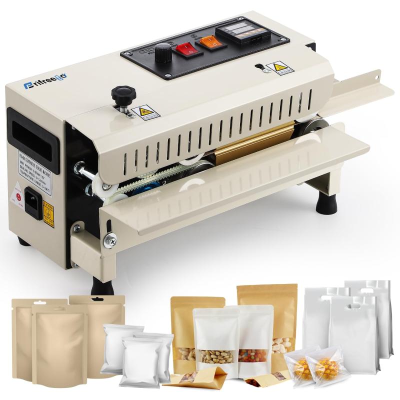 Frifreego 全自動シーラー機 業務用 卓上型シーラー 最大12m/min 0-300℃温度調整可能 デジタル表示 シール幅10mm 簡単操作 フプラスチック袋/アルミ袋/クラフト紙 フードシーラー ヒートシーラー ｜ブリルビ
