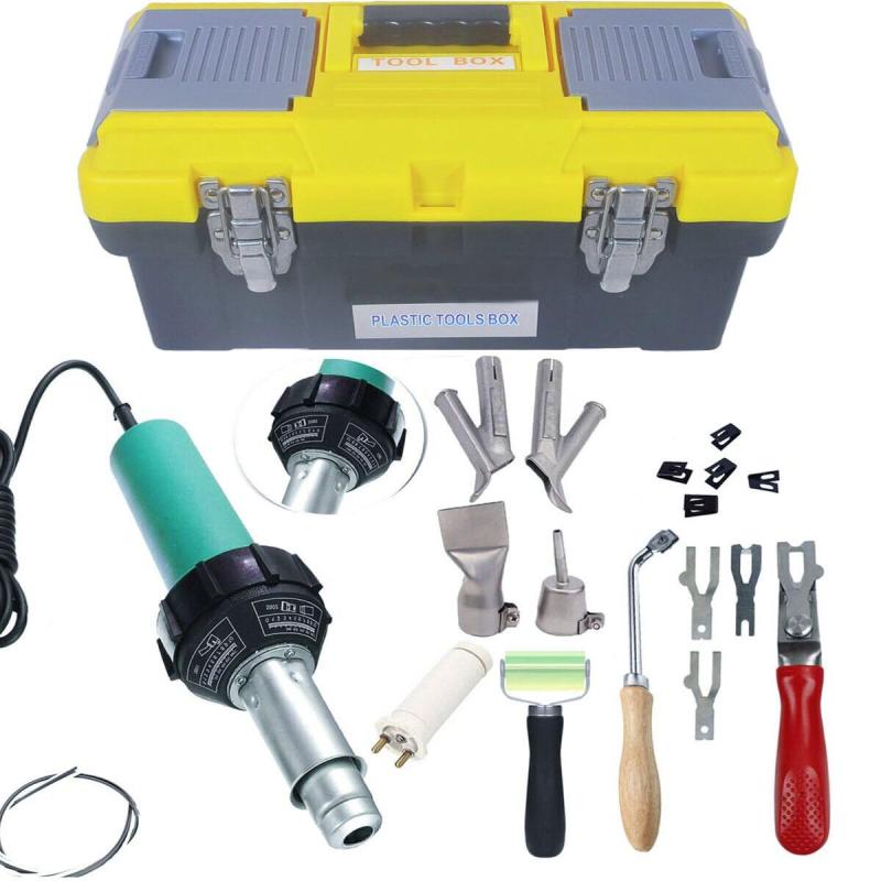 H&amp;Bツール 1400W プラスチック 溶接機キットホットエアガン 完全なツールセットハンドヘルドトーチ溶接機のピストルとフローリングバタフライ修復溶接キットキャリーケース｜ブリルビ