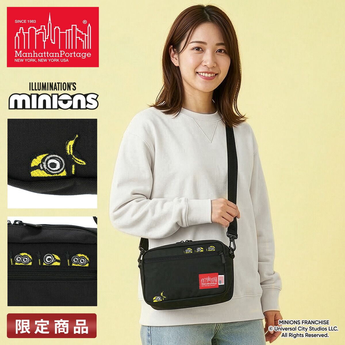 【最大35倍 4/18限定】マンハッタンポーテージ ミニオンズ ミニオン コラボ ショルダーバッグ レディース メンズ ブランド グッズ 斜めがけバッグ Manhattan Portage MINIONS MP1404L2MNOS cpn10o