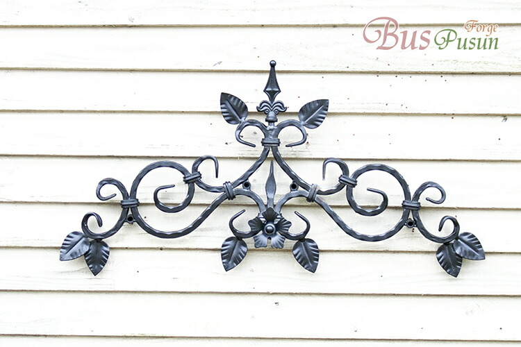 W810mm H430mm 表札 溶融亜鉛メッキ錆止め加工 手作りshop European妻飾り ばすぷすん工房屋根の下にアクセントとして 日本製 取っ手 妻飾り ロートアイアン 在庫