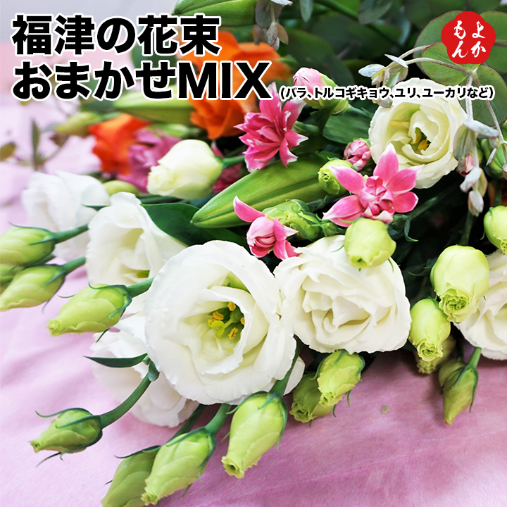 楽天市場 クーポン利用で25 Off 福津の花束 おまかせmix バラ トルコギキョウ ユリ ユーカリなど 送料無料 福津いいざい 九州 福岡 お取り寄せ 福岡県よかもんショップ 福岡県よかもんショップ