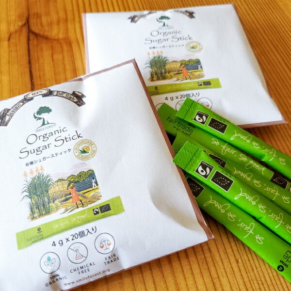330円 最大61 オフ フェアトレード オーガニック スティックシュガー 有機栽培 砂糖 40本入り 本入り 2 1本4g