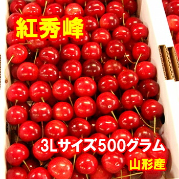 <br>【予約】さくらんぼ 紅秀峰 3Lサイズ 500グラム【クール便発送】【送料無料】【山形産】だいちゃん農園
